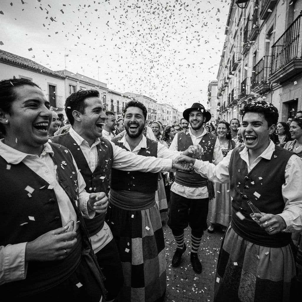 Celebracion festiva con gente disfrutando